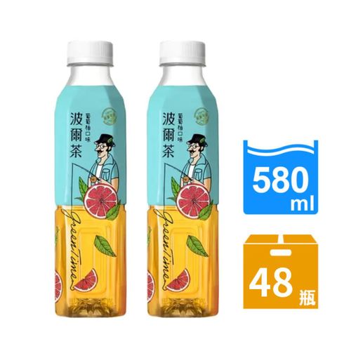 金車 《波爾茶》波爾茶-葡萄柚口味580ml-24罐x2箱