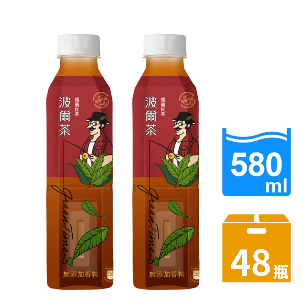 金車 《波爾茶》波爾茶-錫蘭紅茶580ml-24罐x2箱