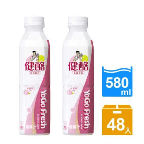 【金車】健酪乳酸飲料-水蜜桃口味580ml-24瓶x2箱