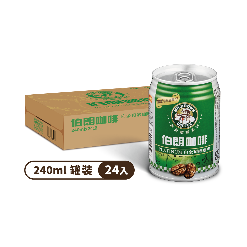 金車 伯朗白金頂級咖啡240ml(24罐)