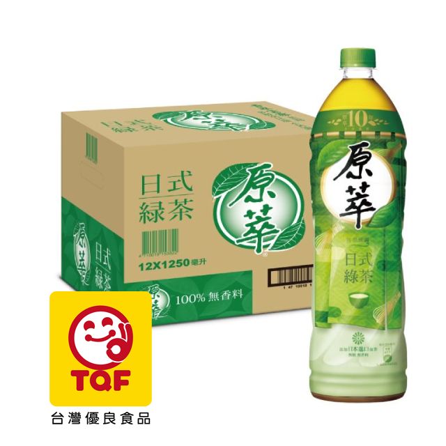 原萃日式綠茶寶特瓶1250ml (12入/箱) - PChome 24h購物