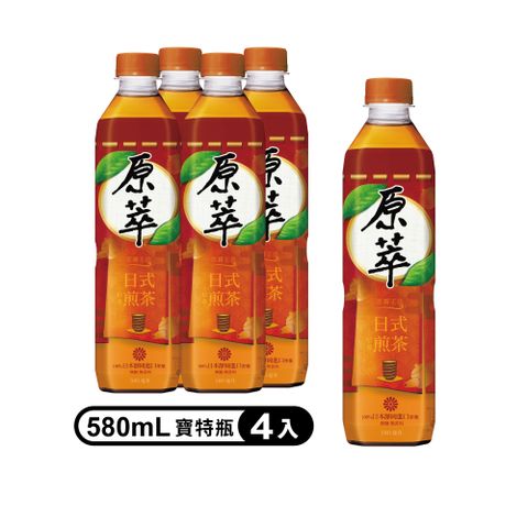 原萃 日式焙香煎茶寶特瓶580ml (4入/組)(無糖)