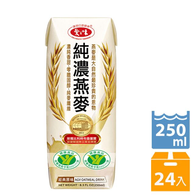 愛之味 純濃燕麥 無菌保鮮包250ml(24入/箱)