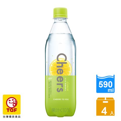 TAISUN 泰山 Cheers Lemon 檸檬氣泡水 590ml(4入/組)