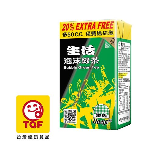 生活 泡沫綠茶300ml(24入/箱)