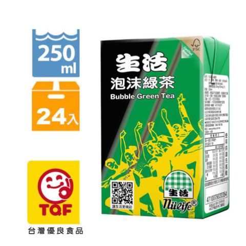 生活 泡沫綠茶250ml(24入/箱)