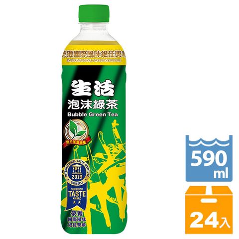 生活 泡沫綠茶590ml(24入/箱)