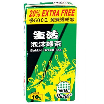 生活 泡沫綠茶300ml(6入)