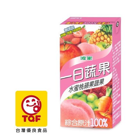 《波蜜》一日蔬果100%水蜜桃蘋果蔬果汁160ml(6入/組)