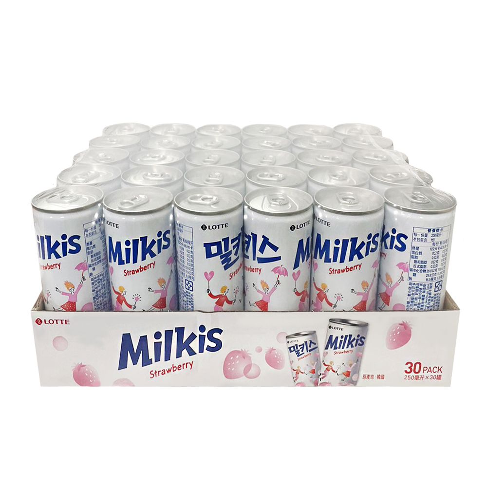 LOTTE 樂天 韓國優格風味碳酸飲 草莓口味(250ml*30入/箱)