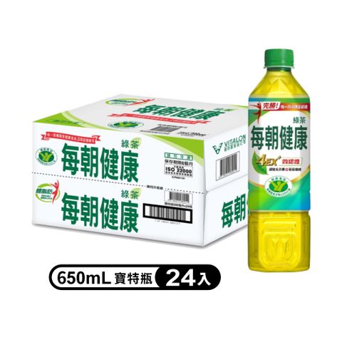 ★福利品出清★【每朝健康】綠茶650ml (24入/箱)