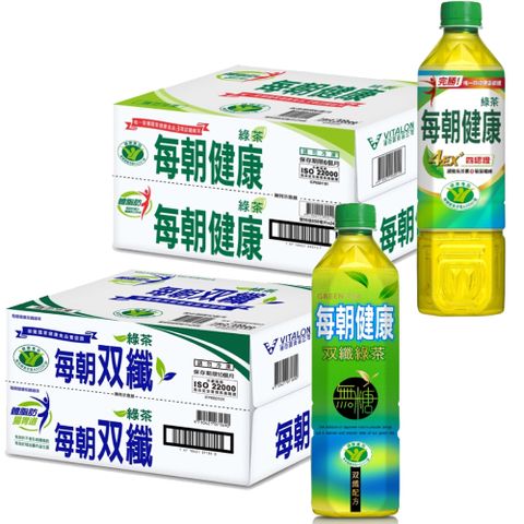 每朝健康 綠茶650ml(24入/箱)+雙纖綠茶650ml(24入/箱)