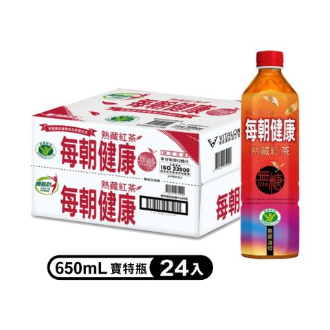 【每朝健康】無糖熟藏紅茶650ml (24入/箱)