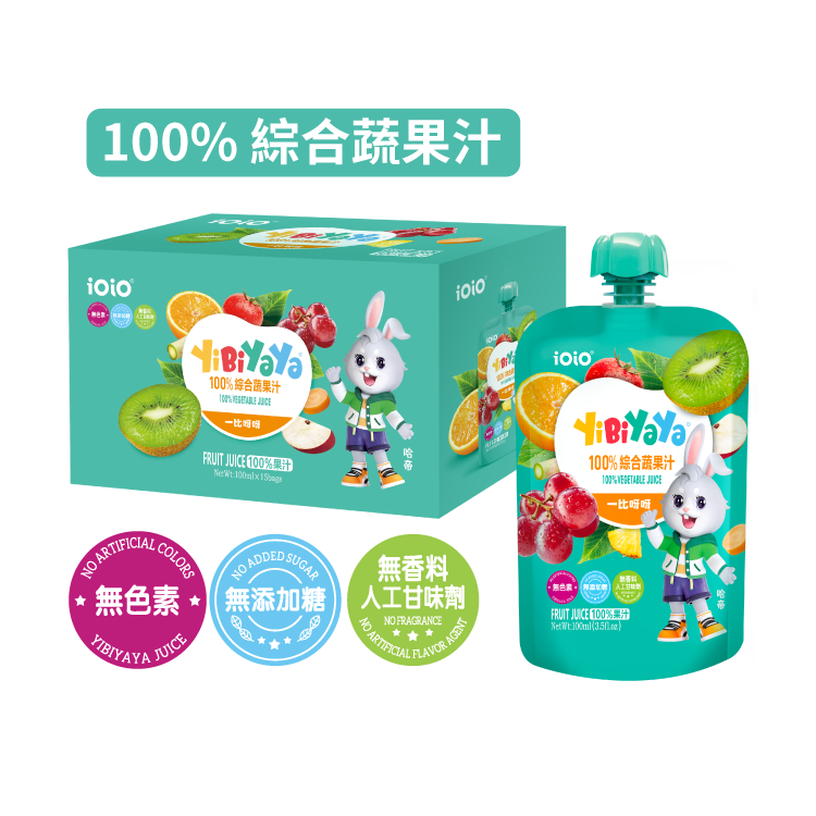 IOIO 十全 YiBiYaYa 100%綜合蔬果汁100ML(15入/組)