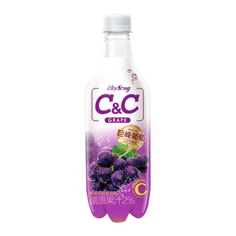 黑松汽水C&amp;C氣泡飲料-葡萄口味 500ml(24入/箱)
