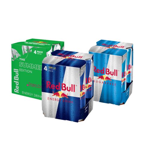 【Red Bull 紅牛】(原味+無糖+火龍果風味)能量飲料 250ml (4入X3組)