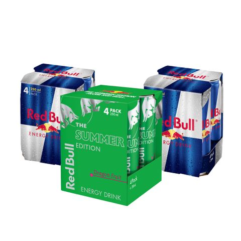 【Red Bull 紅牛】(原味X2+火龍果風味X1)能量飲料 250ml (4入X3組)