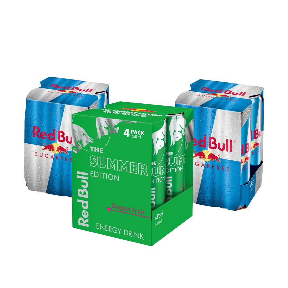 Red Bull 【 紅牛】(無糖X2+火龍果風味X1)能量飲料 250ml (4入X3組)