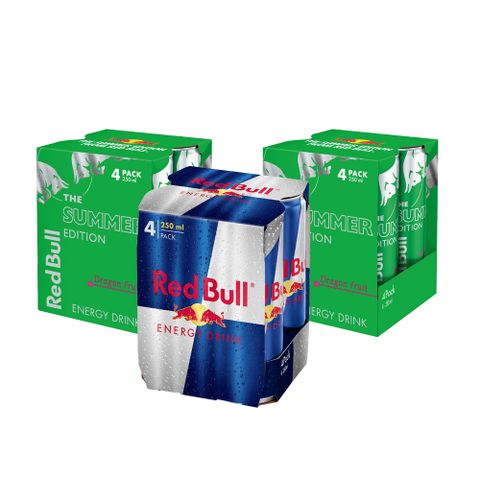【Red Bull 紅牛】(原味X1+火龍果風味X2)能量飲料 250ml (4入X3組)