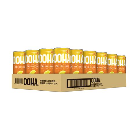【OOHA】氣泡飲 檸檬蜂蜜口味易開罐330ml (24入/箱)(零糖零卡零脂)