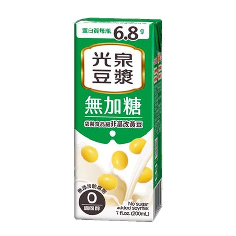 光泉豆漿-無加糖200ml(24入/箱)