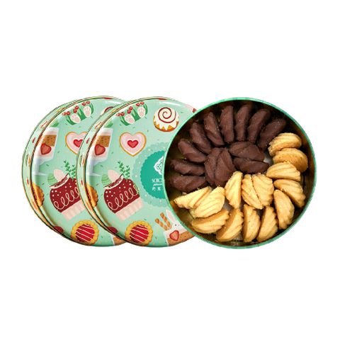 【巧克力雲莊】綜合曲奇餅禮盒(濃可可/原味) 2盒組