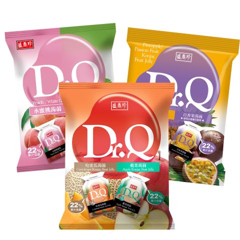 《盛香珍》Dr.Q雙味蒟蒻420g/包(3口味-水蜜桃+白葡萄/金鑽鳳梨+百香果/哈密瓜+蘋果)