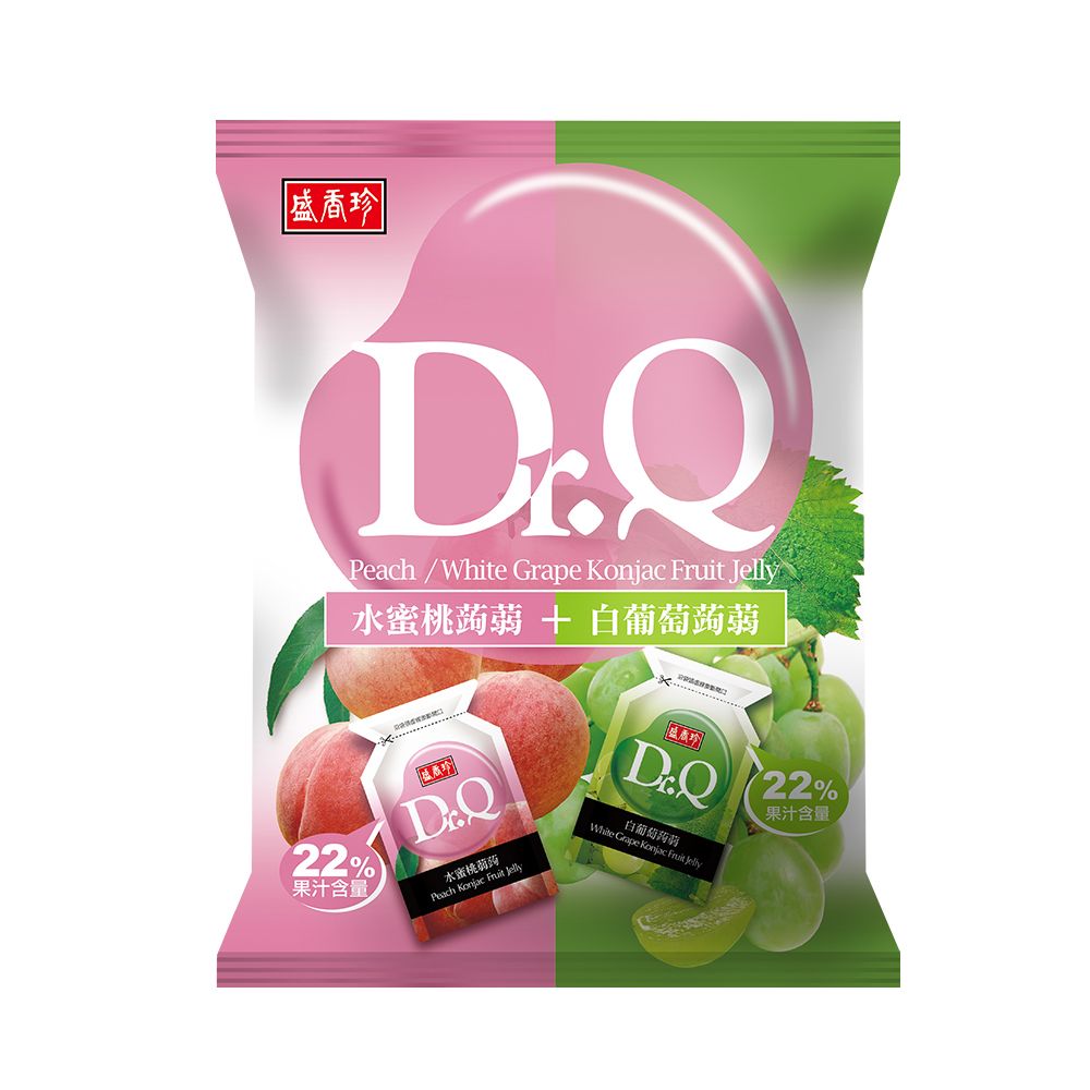 盛香珍 Dr.Q雙味蒟蒻420g/包(3口味-水蜜桃+白葡萄/金鑽鳳梨+百香果/哈密瓜+蘋果)