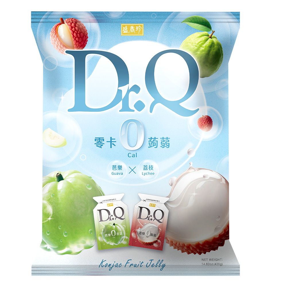 盛香珍 Dr.Q雙味蒟蒻420g/包(3口味-水蜜桃+白葡萄/金鑽鳳梨+百香果/哈密瓜+蘋果)