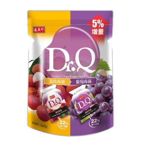 《盛香珍》Dr.Q雙味蒟蒻果凍量販包(葡萄+荔枝)(785g/包)x4