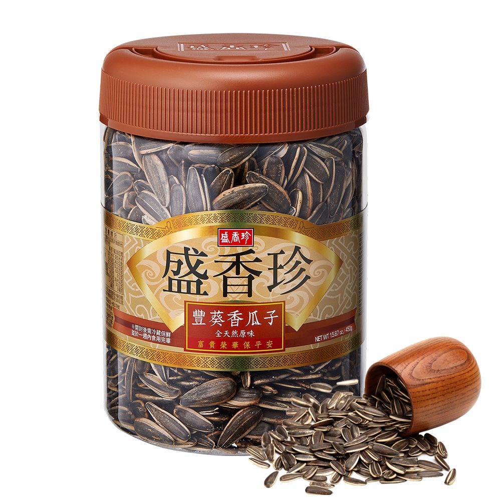 盛香珍 豐葵香瓜子-全天然原味450g/桶