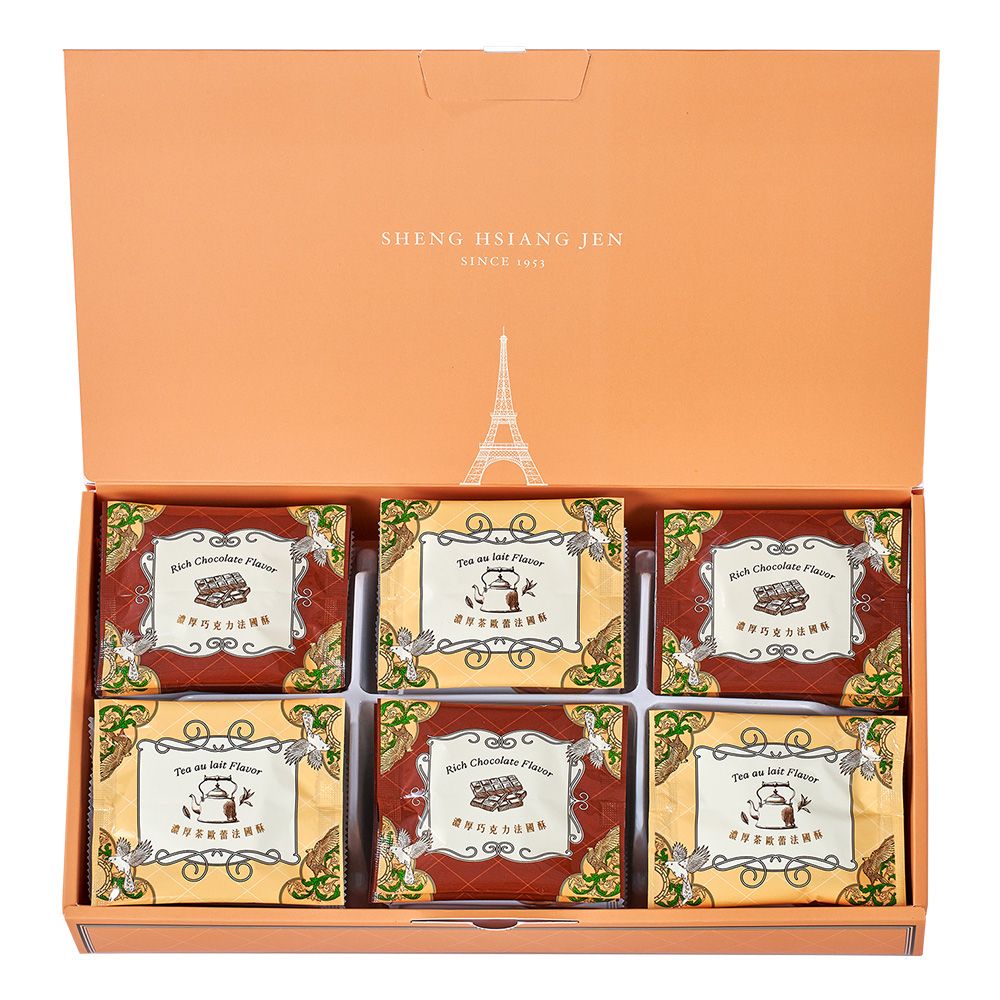 SHENG HSIANG JENSINCE 1953Rich Chocolate FlavorTea au  FlavorRich Chocolate Flavor濃厚巧克力法國歐蕾法國濃厚巧克力法國酥Tea au lait FlavorRich Chocolate FlavorTea au lait Flavor巧克力法國酥茶歐法國酥