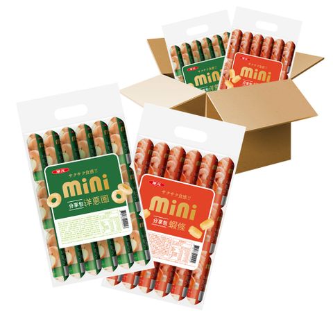 華元 MINI分享包綜合箱4袋/箱-共72小包(蝦條+洋蔥圈)