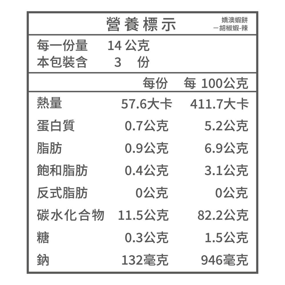 SU-AO TAIWAN 蘇澳區漁會 嬌澳蝦餅-胡椒蝦
