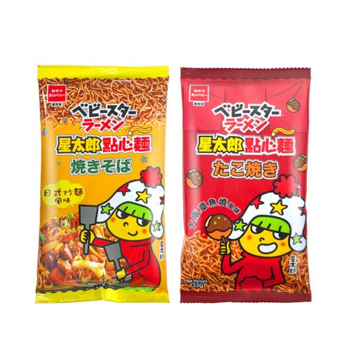 OYATSU優雅食 星太郎點心麵-大阪章魚燒風味/日式炒麵風味(任選 33g)