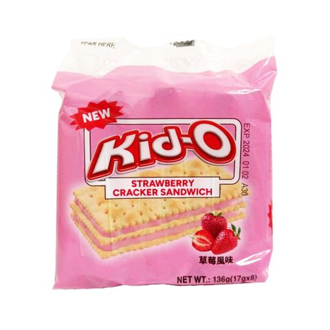 KID-O 三明治餅乾-草莓風味 136g