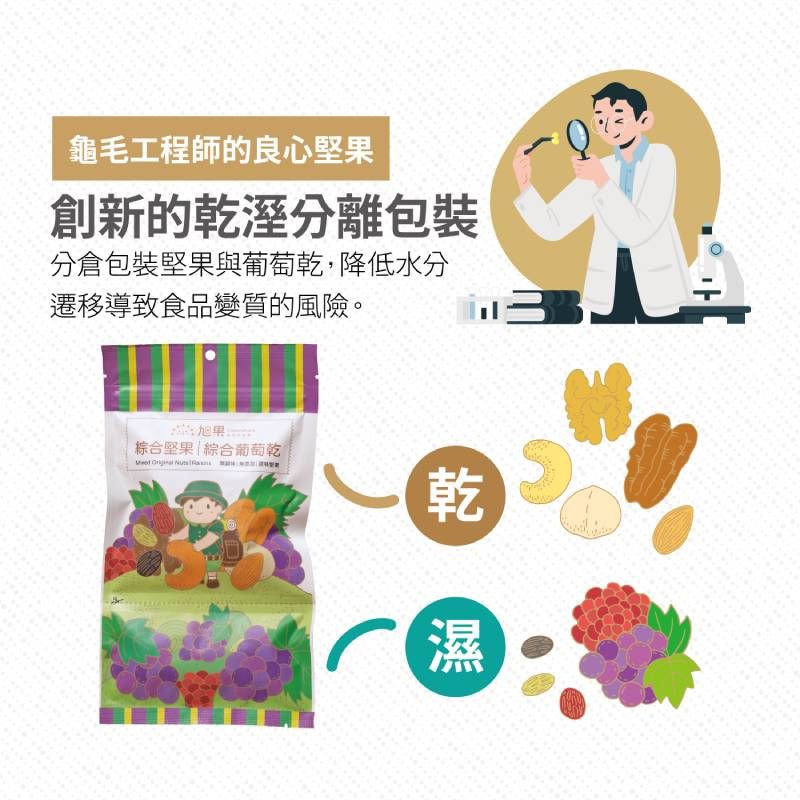旭果 堅果葡萄乾10入組_夏威夷豆/腰果/胡桃/核桃/杏仁/青提子/葡萄乾/蔓越莓乾(堅果60g+果乾20g/包x10)