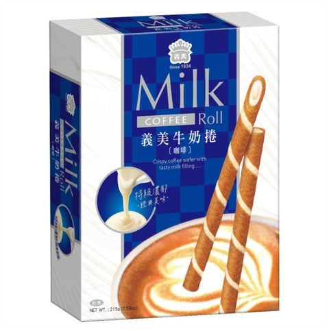 義美 牛奶卷-咖啡口味215g x5盒
