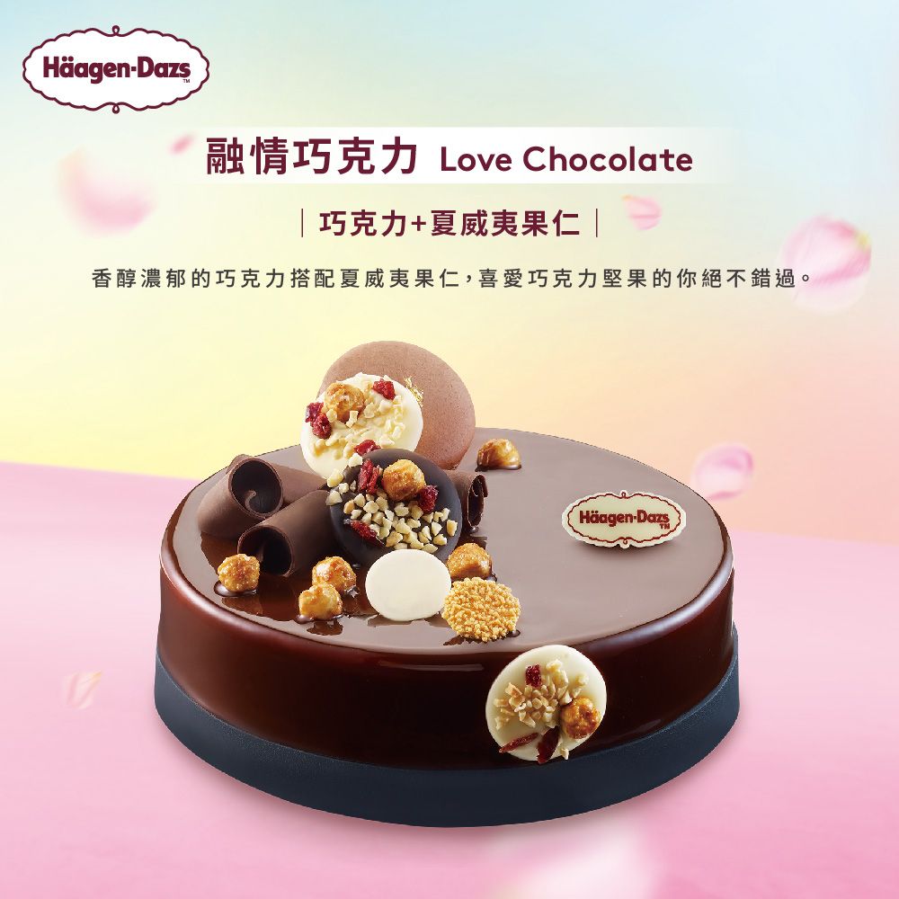 Häagen融情巧克力 Love Chocolate|巧克力+夏威夷果仁||香醇濃郁的巧克力搭配夏威夷果仁,喜愛巧克力堅果的你絕不錯過。(Häagen-Dazs