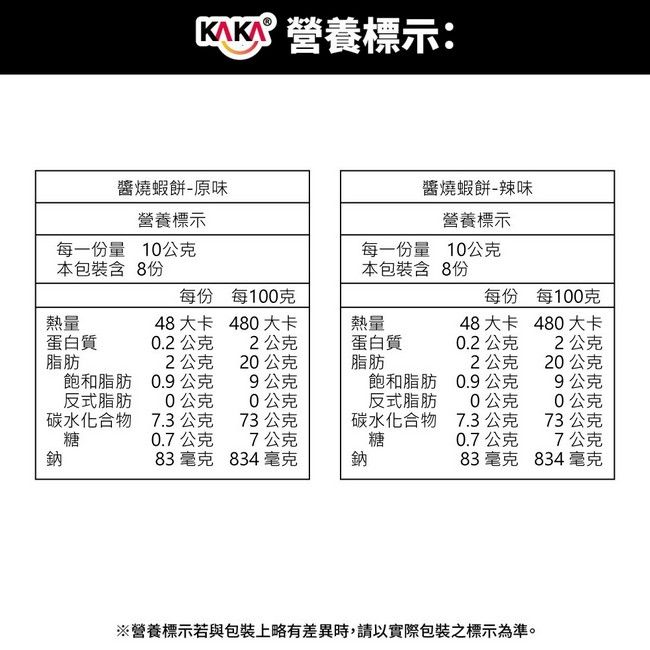 kaka 醬燒蝦餅 原味 辣味 南洋咖哩  魷魚香圈 台式鹽酥 5包