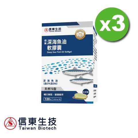 【信東】深海魚油軟膠囊 120粒x3盒