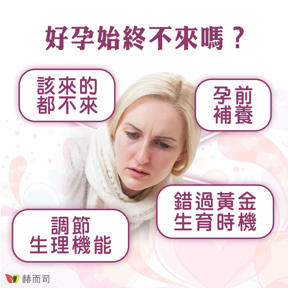 好孕始終不來嗎?該來的都不來孕前補養調節生理機能赫而司錯過黃金生育時機