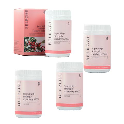 【澳洲Belrose】頂級蔓越莓膠囊(4入組 90顆/瓶)