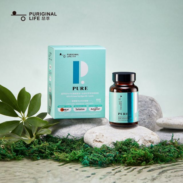 昂萃生技 【昂萃Puriginal Life】昂萃65%rTG頂級藻油+金盞花萃取物葉黃素 (60顆/瓶)