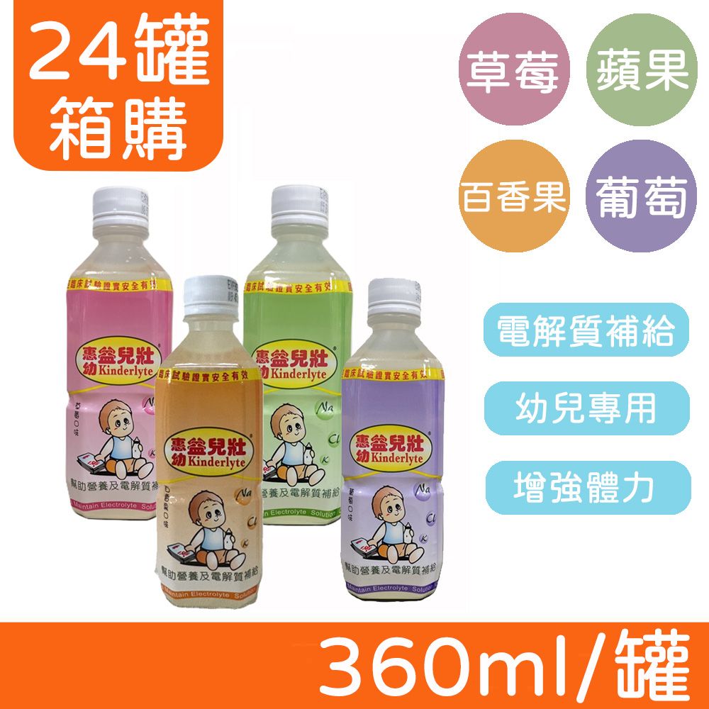  (箱購)【惠幼】益兒壯電解質水 360ml/罐X24 (4種口味可選)