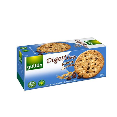 西班牙穀物餅乾NO.1品牌Gullon 穀優燕麥黑巧克力豆消化餅 265g