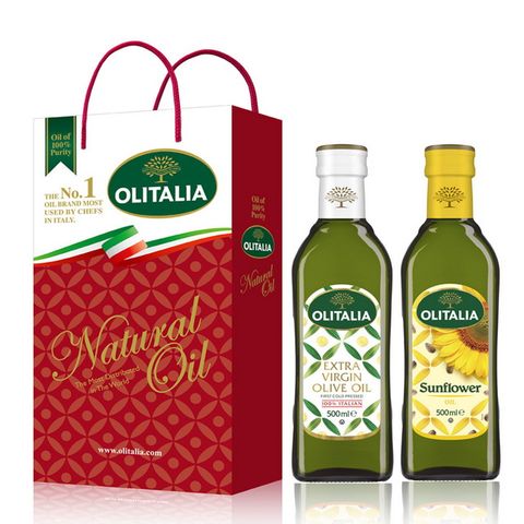 奧利塔精典油品禮盒 (2罐組)(特級初榨橄欖油500ml+葵花油500ml)