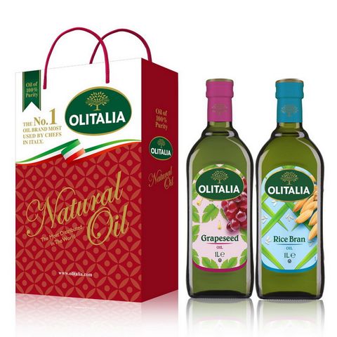 Olitalia奧利塔葡萄籽油+玄米油禮盒組(1Lx2瓶)