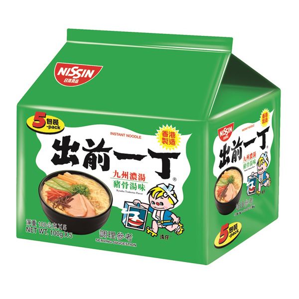 日清》出前一丁九州濃湯豬骨湯味速食麵(100g/袋*5入) - PChome 24h購物