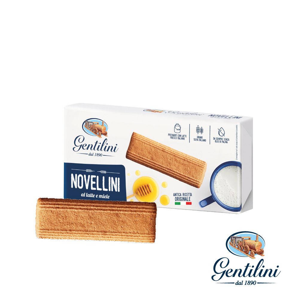  【Gentilini】義大利經典蜂蜜牛奶餅乾250gx2盒